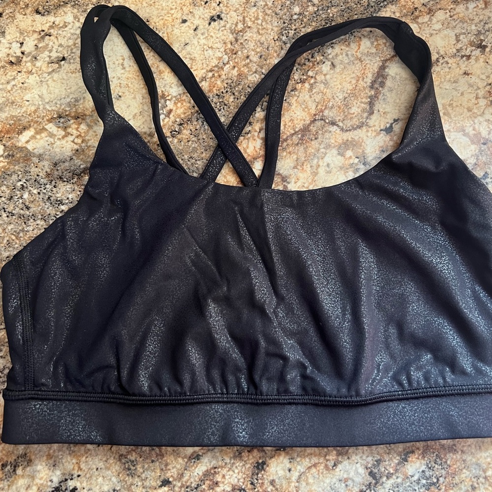 Black shimmer Women's Sports Bra -  Energy